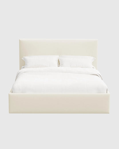 Square Bed in Performance Linen - Full / Ivory