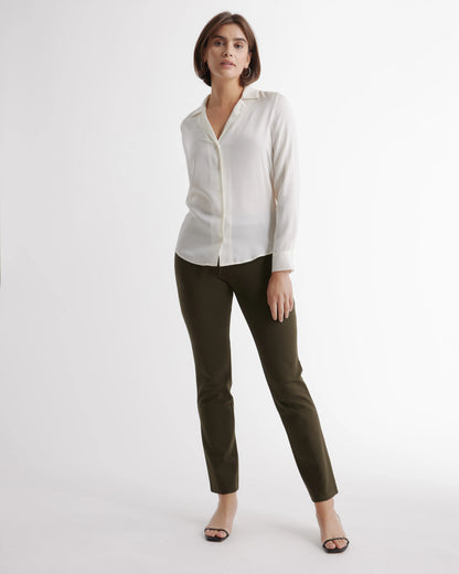 Ultra-Stretch Ponte Straight Leg Pants - XS / Morel Grey