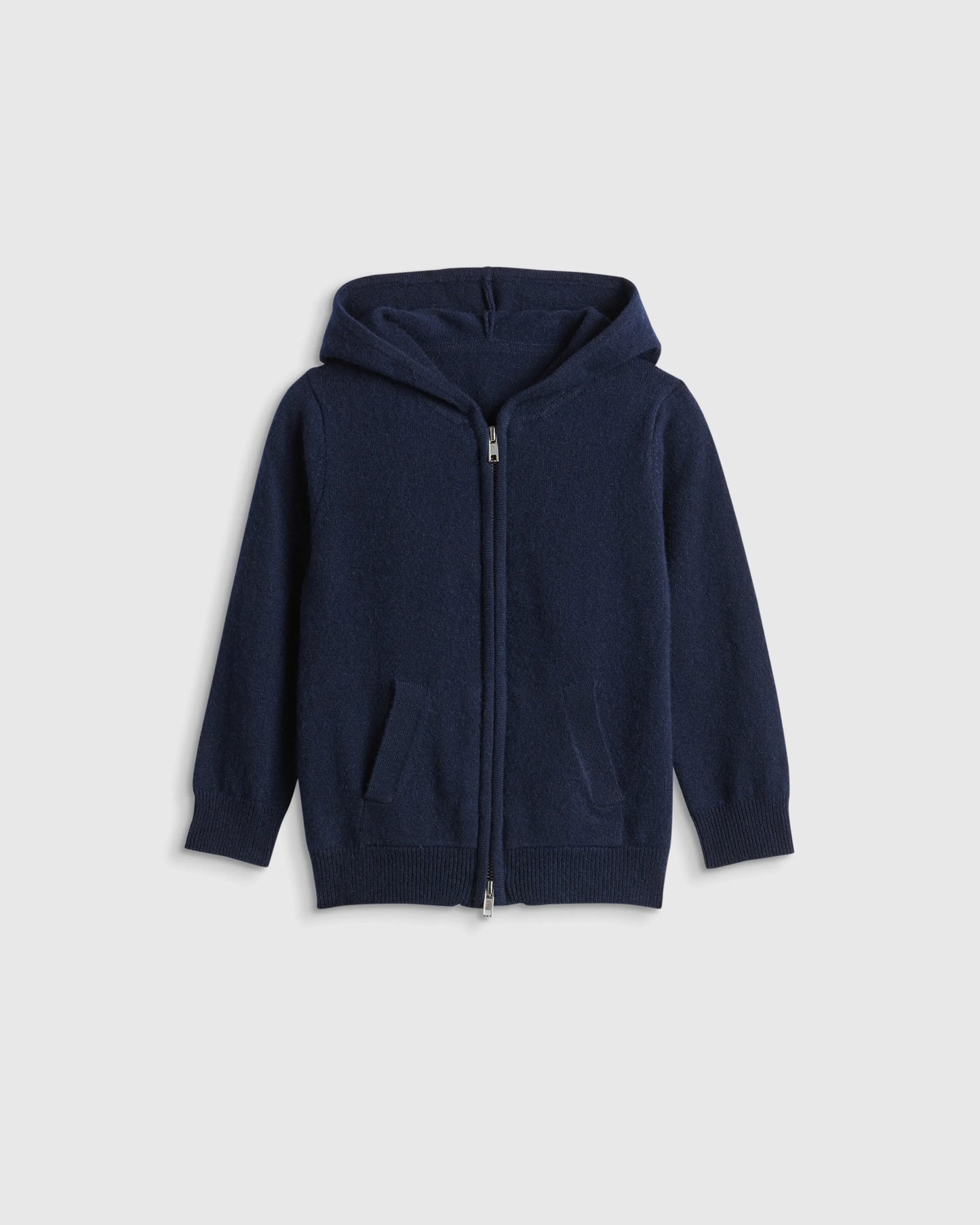 Washable Cashmere Full Zip Hoodie - 2T / True Navy