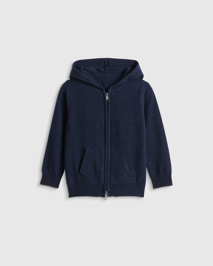 Washable Cashmere Full Zip Hoodie - 2T / True Navy
