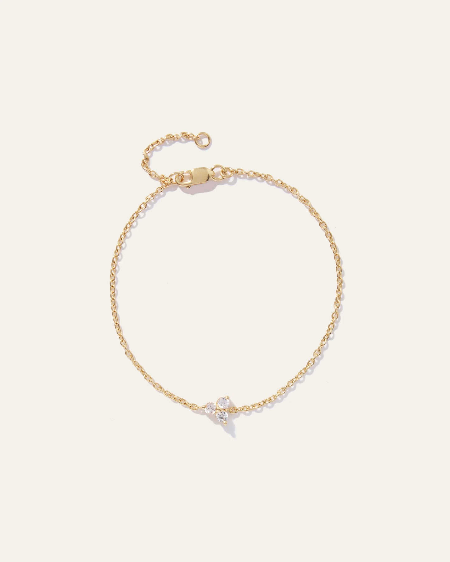 White Sapphire Triad Bracelet - One Size / Gold Vermeil