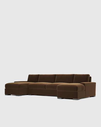 Stillman U Sectional in Performance Velvet - One Size / Java