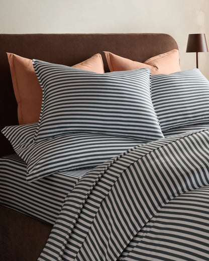 Bamboo Stripe Deluxe Bedding Bundle - Twin / Double Stripe Espresso