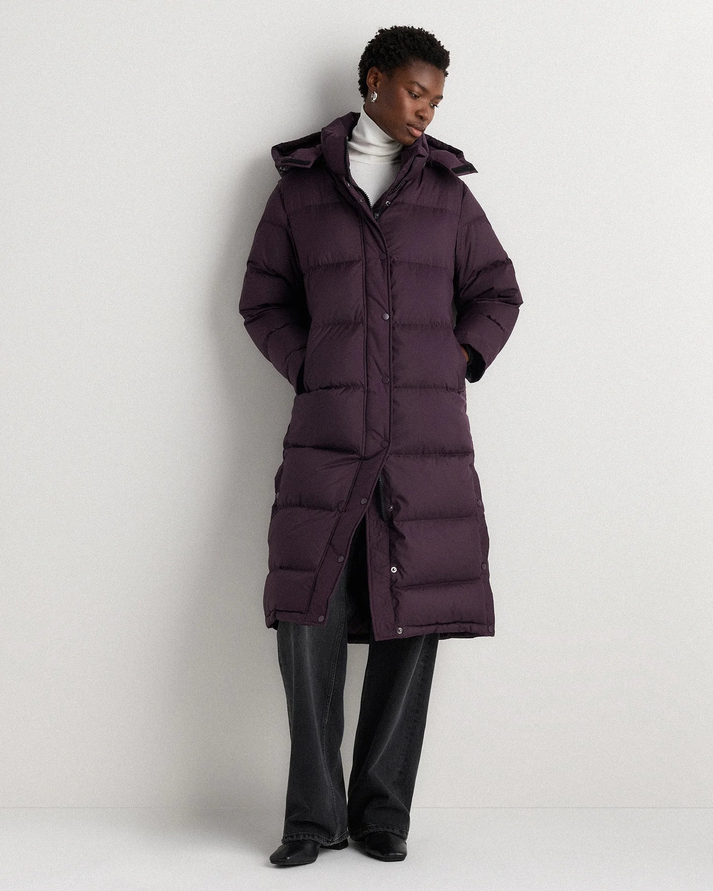 Responsible Down Long Puffer Jacket - XS / Black