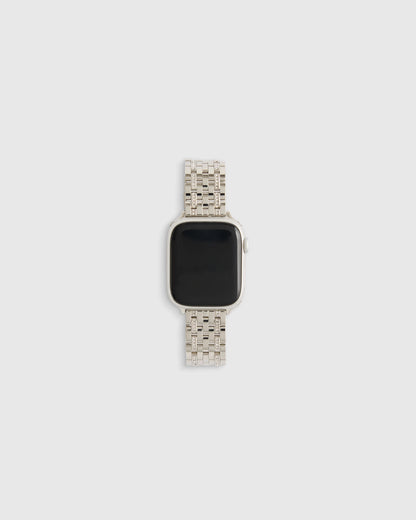 Stainless Steel & Pave Bracelet Smartwatch Band - 38mm - 42mm / Silver