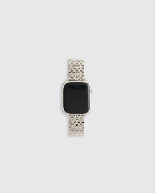 Stainless Steel & Pave Bracelet Smartwatch Band - 38mm - 42mm / Silver