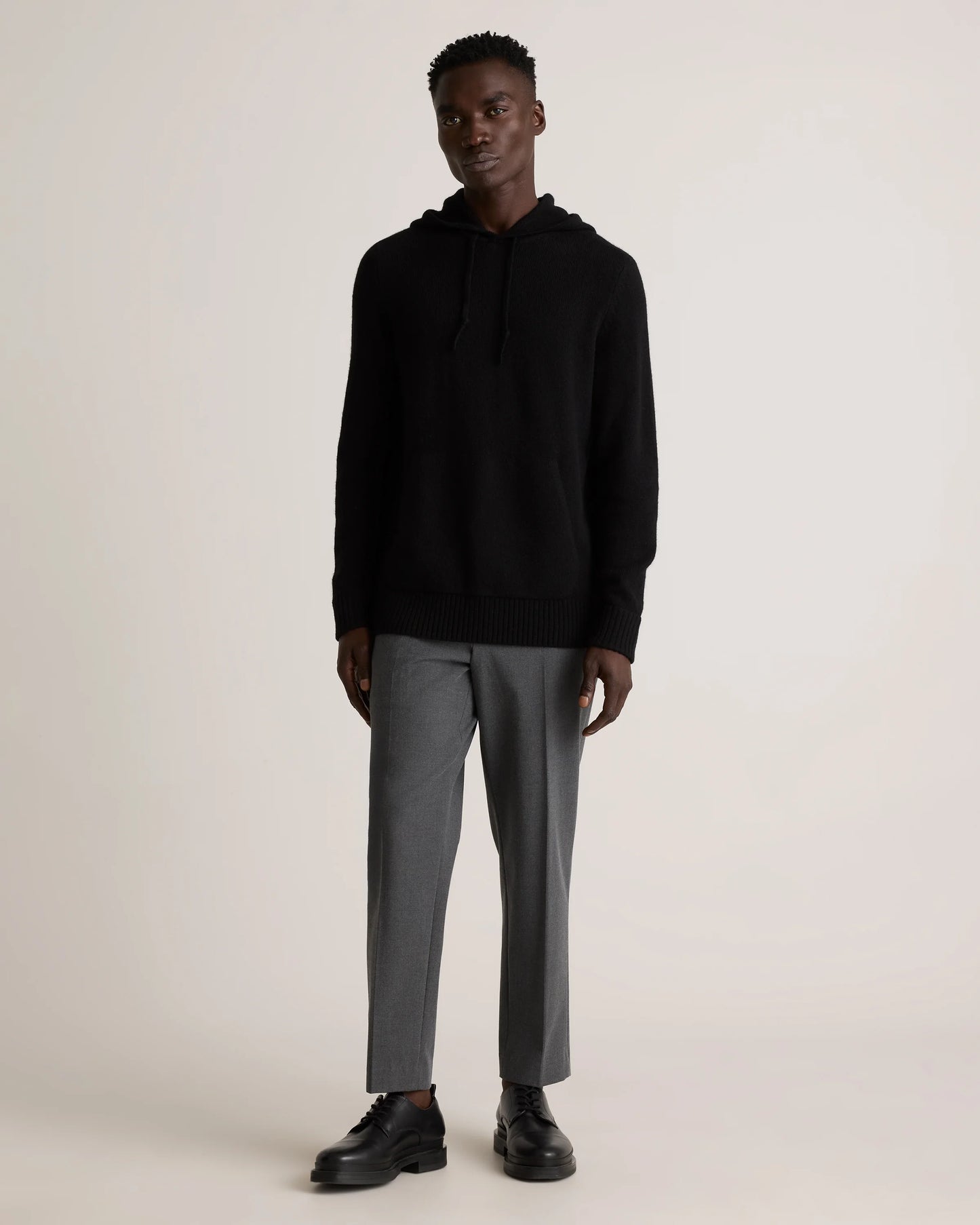 100% Yak Wool Pullover Hoodie - S / Warm Heather Grey