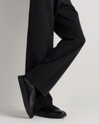 Italian Leather Everyday Sneaker - 7 / Black/Black