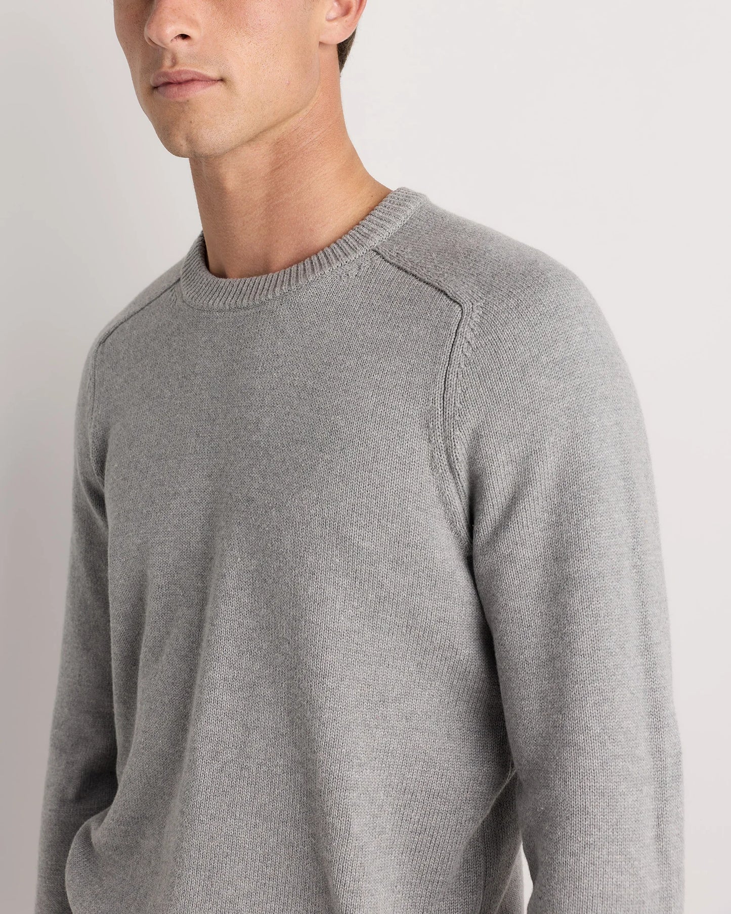 100% Organic Cotton Crewneck Sweater - S / Speckled Beige