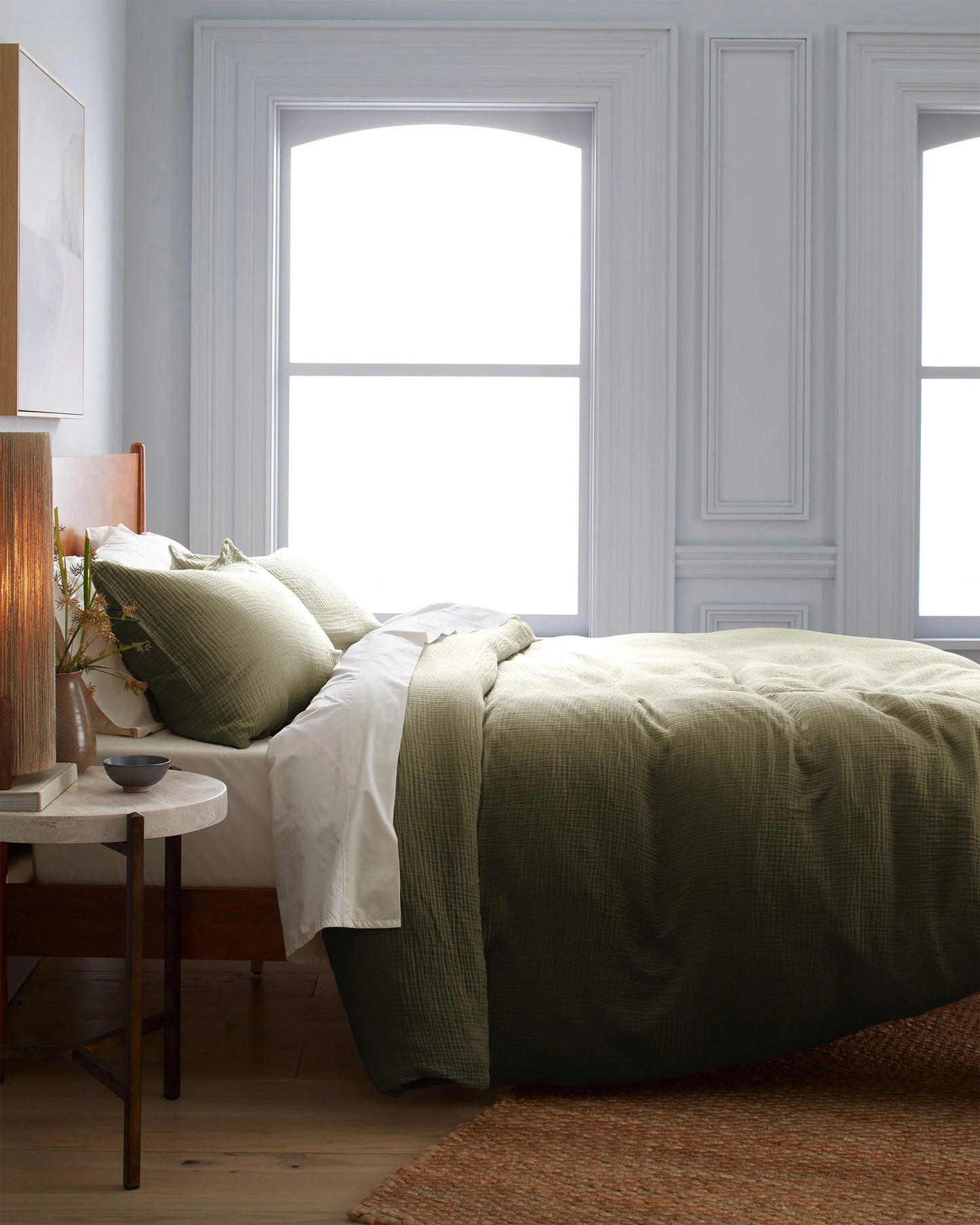 Organic Cotton Gauze Duvet Cover - Twin / Dried Sage