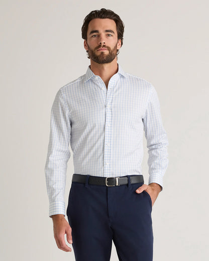 Organic Cotton Stretch Twill Dress Shirt - S / Grey Stripe