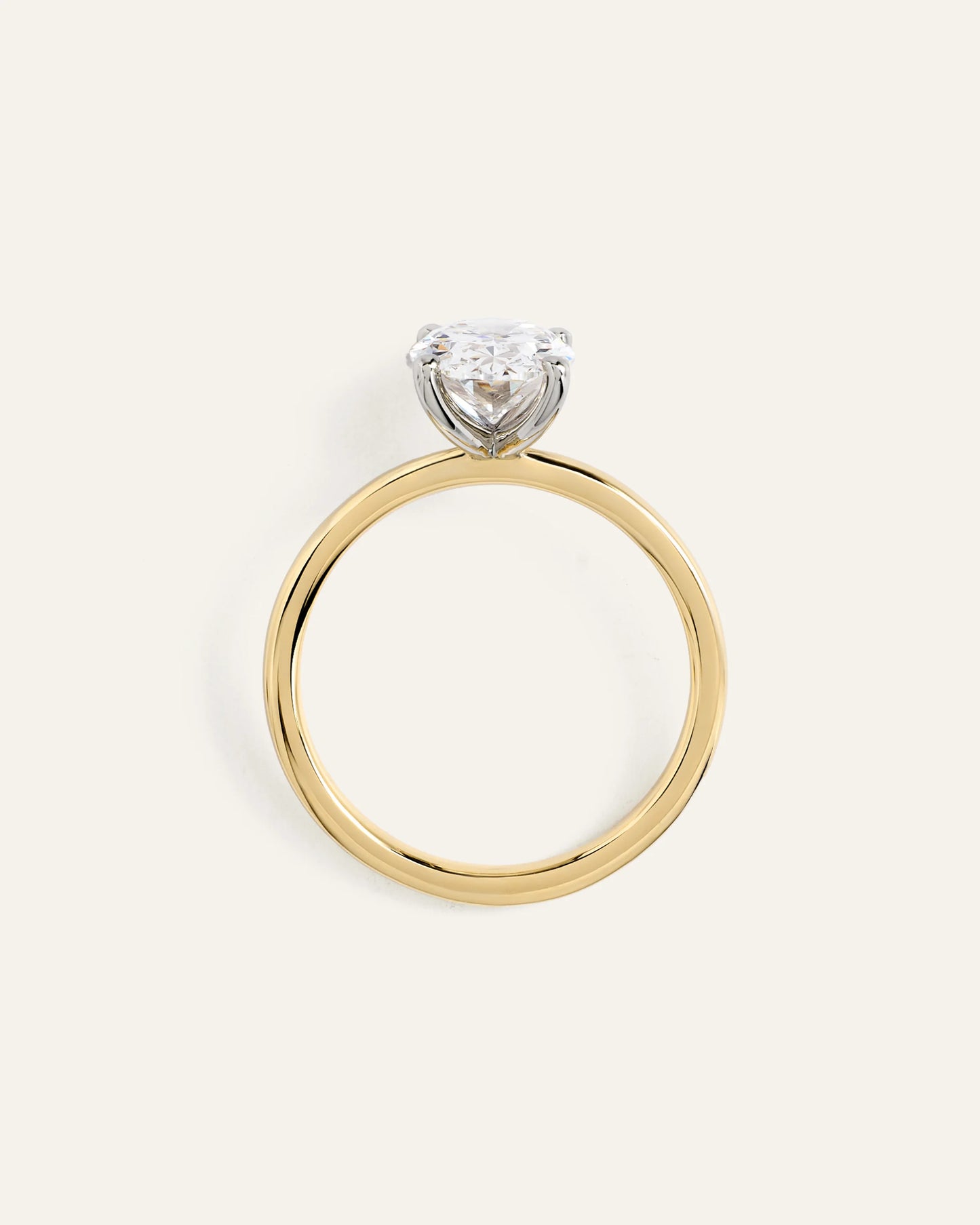 Lab Grown Diamond Oval Comfort Fit Engagement Ring - 2ct - 4 / Yellow Gold