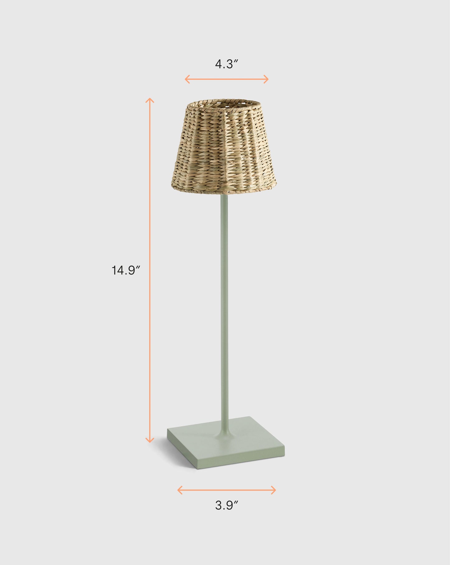 Poldina Pro Rechargeable Table Lamp with Seagrass Shade by Zafferano - Regular / White