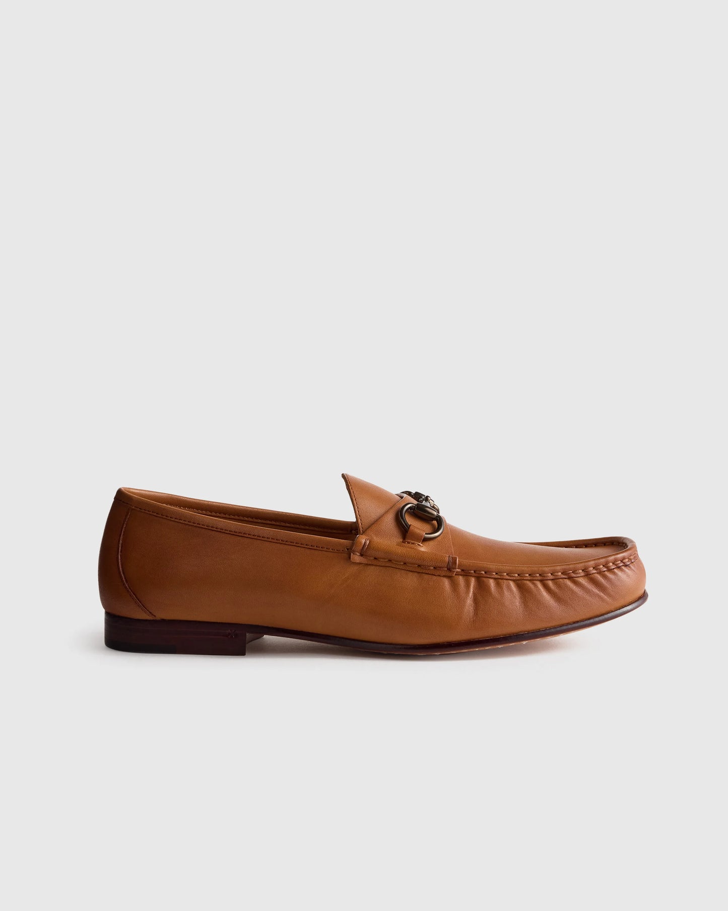 Calfskin Leather Horsebit Loafer - 7 / Tan