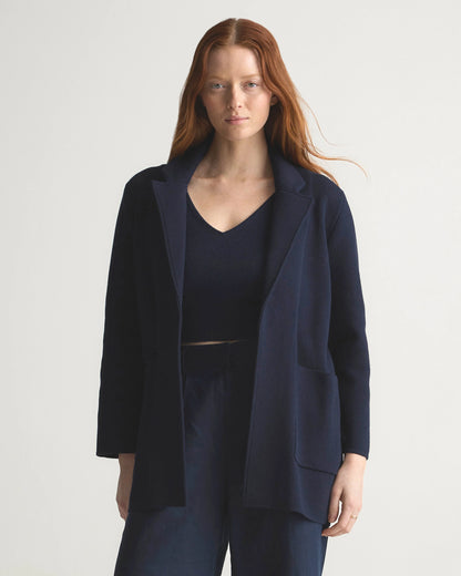 100% Organic Cotton Knit Blazer - XS / Heather Dove Grey