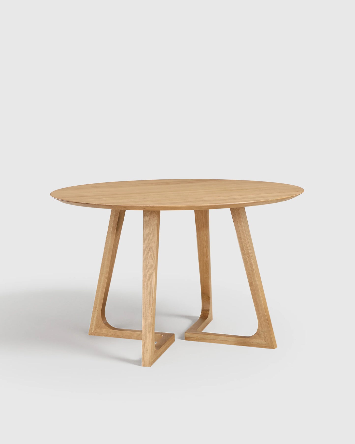 Solid Wood Midcentury Round Dining Table - One Size / Brown Walnut