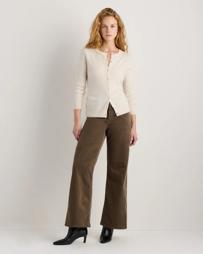 Organic Stretch Corduroy Wide Leg Pants - 0 / Black