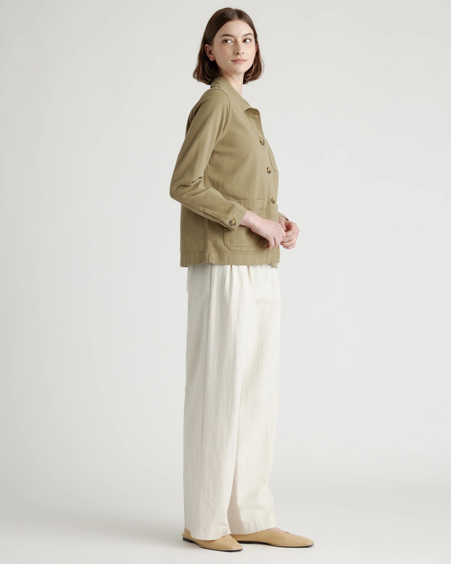 Organic Comfort Stretch Chore Jacket - XS / Vanilla