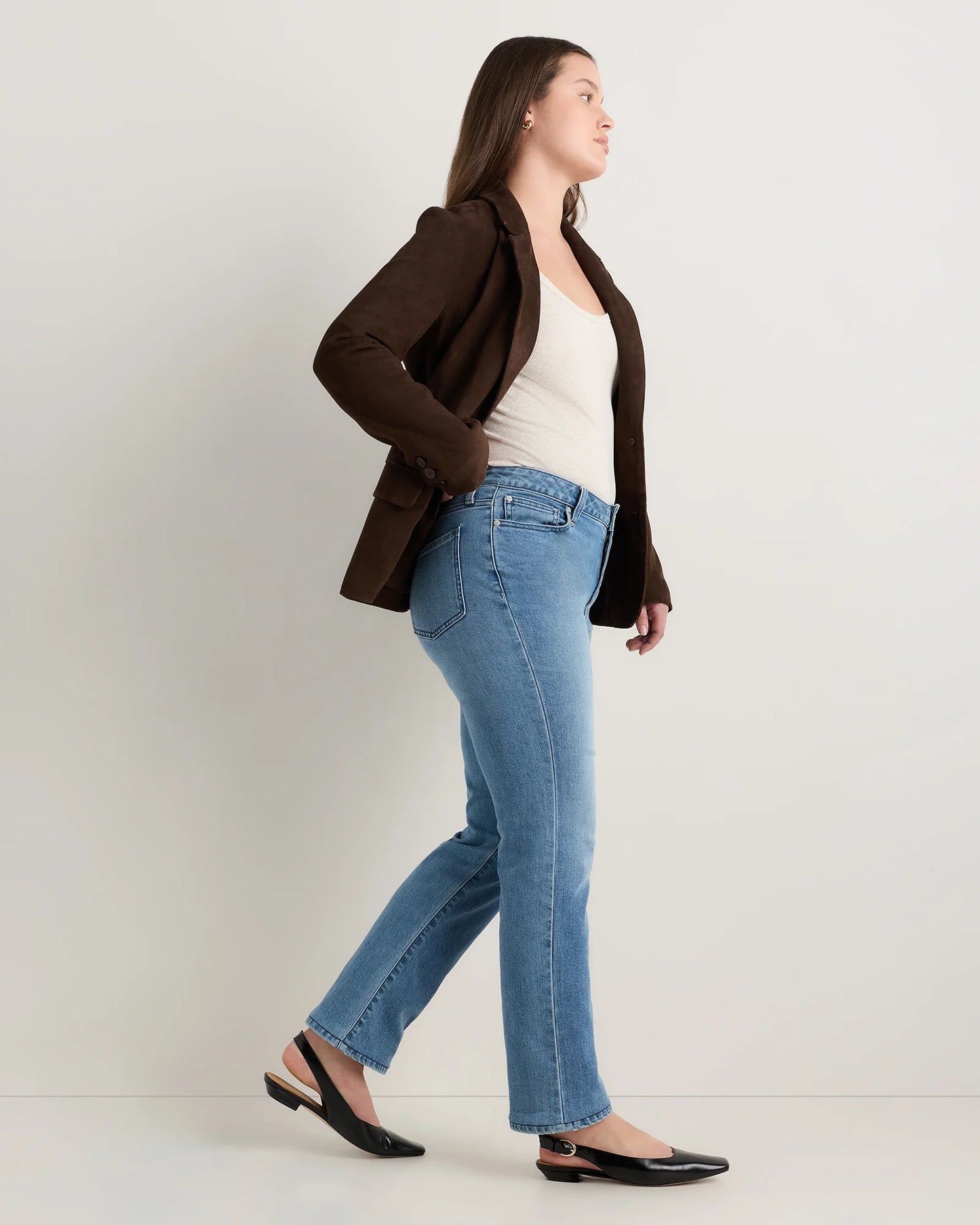 Curvy Bella Stretch Straight Jeans - 24 / Black
