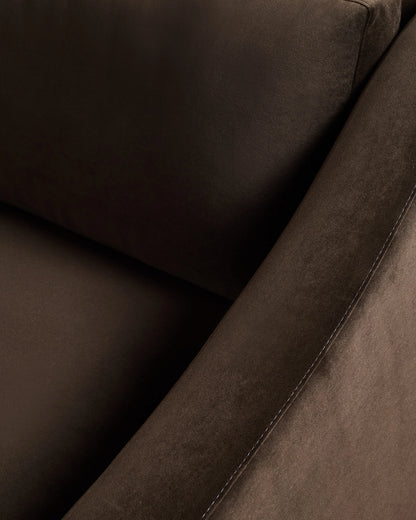 Hollis Slope Arm Sofa in Performance Velvet - 72" / Ivory