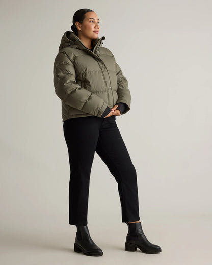 Responsible Down Cropped Puffer Jacket - XS / Shiny Black