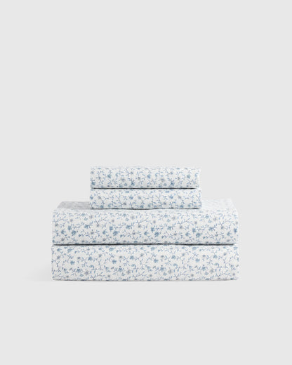 Organic Crisp Percale Sheet Set - Twin / White