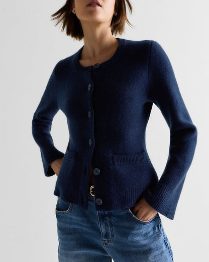 Mongolian Cashmere Structured Cardigan - XS / Oatmeal