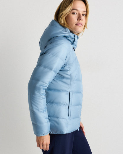 Lightweight Down Packable Puffer Hooded Jacket - XS / Navy