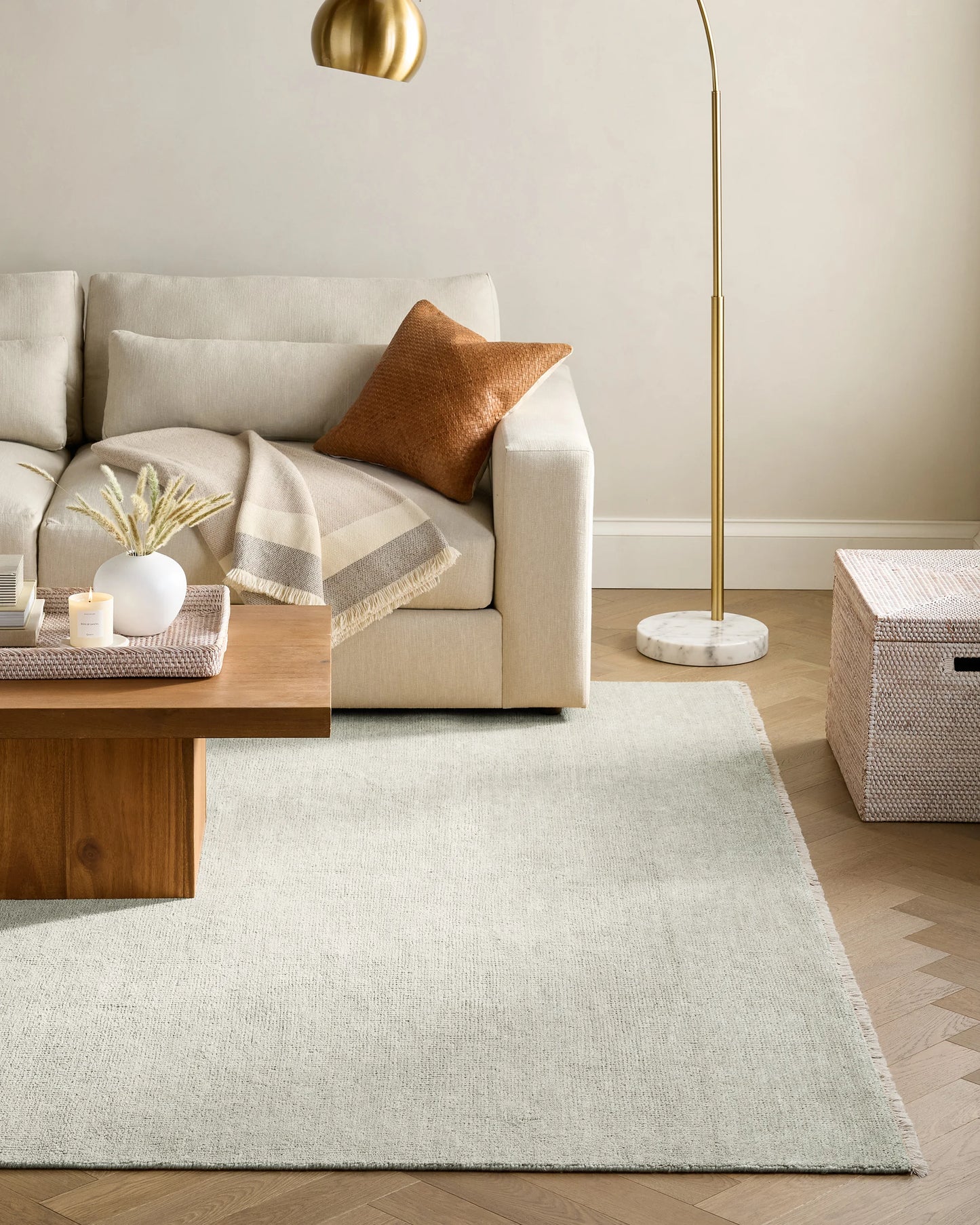Lee Hand-Knotted Wool Rug - 5' x 8' / Oat
