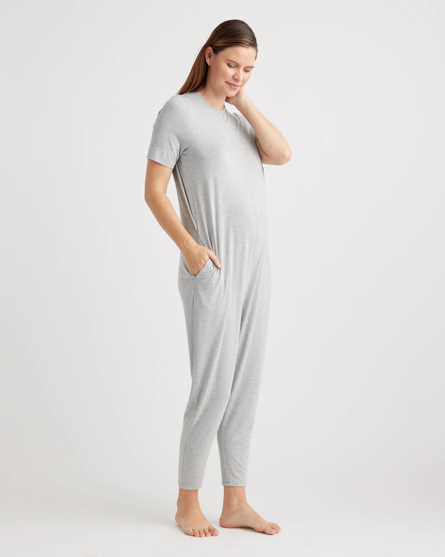 Bamboo Jersey Maternity Everyday Jumpsuit - XS / Deep Navy