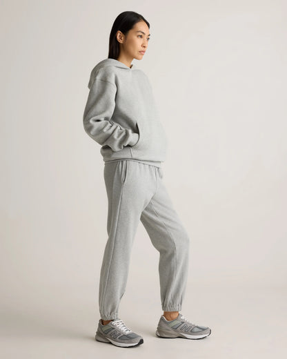 Organic Heavyweight Fleece Boyfriend Sweatpants - XS / Heather Grey
