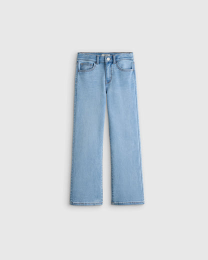 Girls Stretch Wide Leg Jeans - 6 / Light Wash