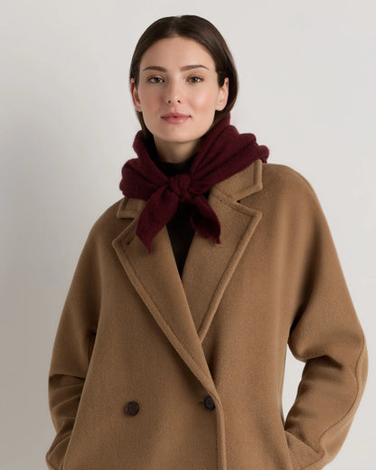 Mongolian Cashmere Square Scarf - One Size / Rich Burgundy