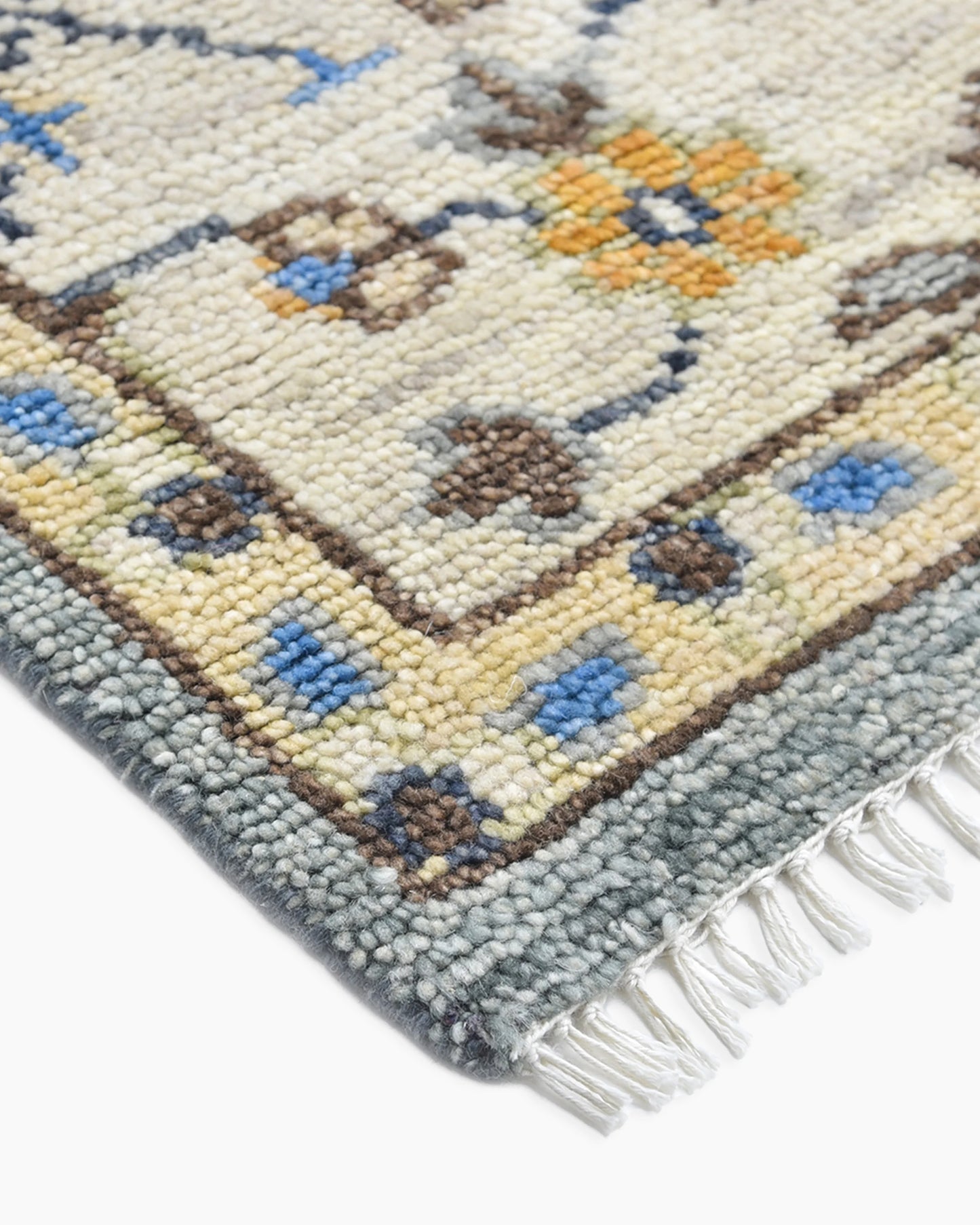 Reed Hand-Knotted Wool Rug - 5' x 8' / Light Grey
