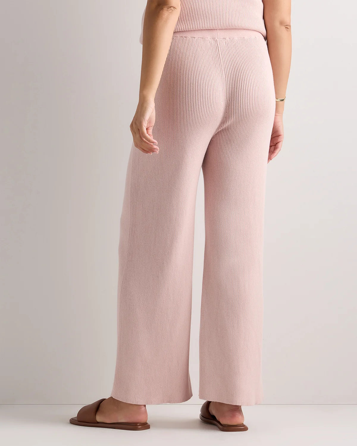 Cotton Cashmere Maternity Wide Leg Pants - XS / Heather Charcoal