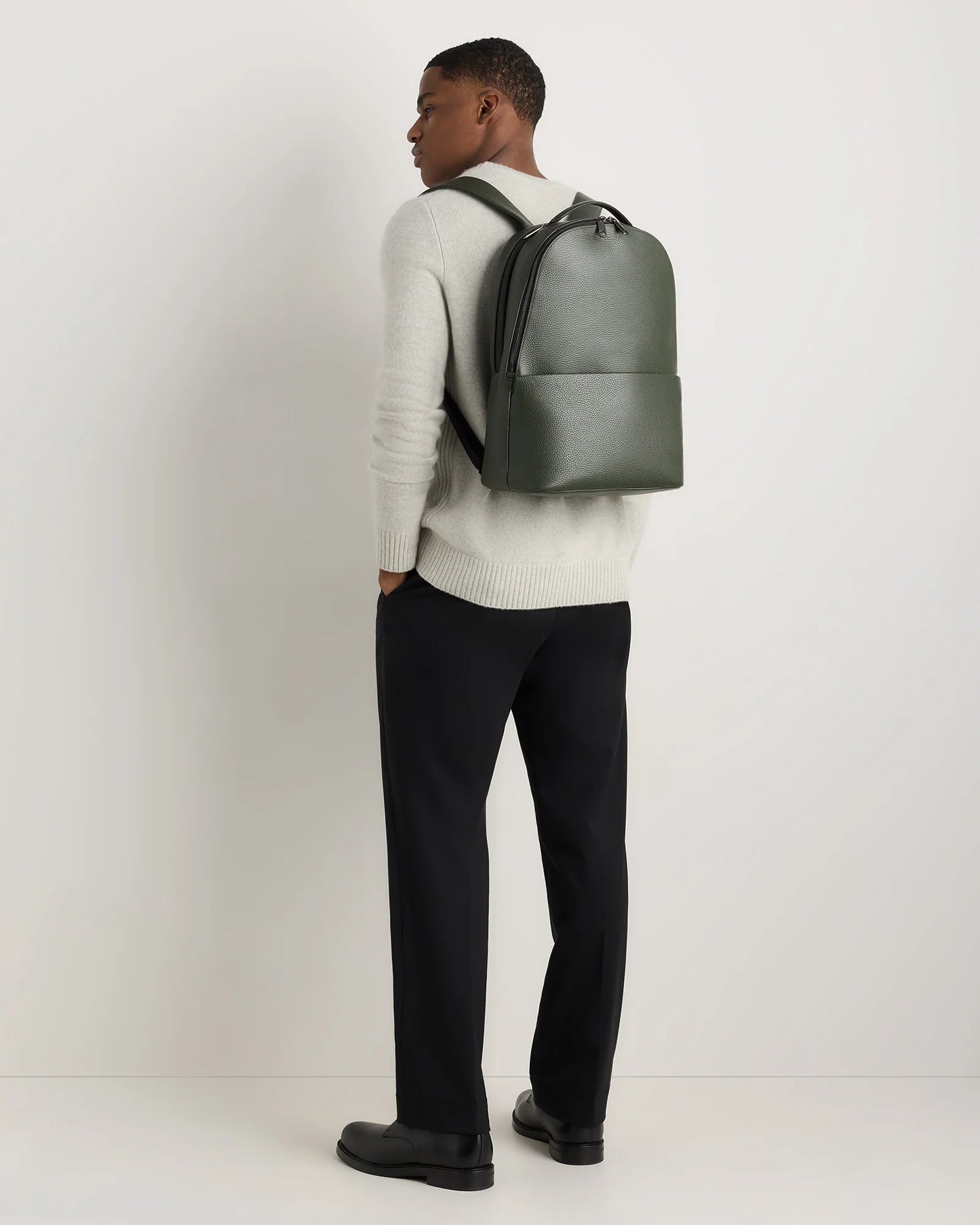 Excursion Italian Leather Laptop Backpack - One Size / Black