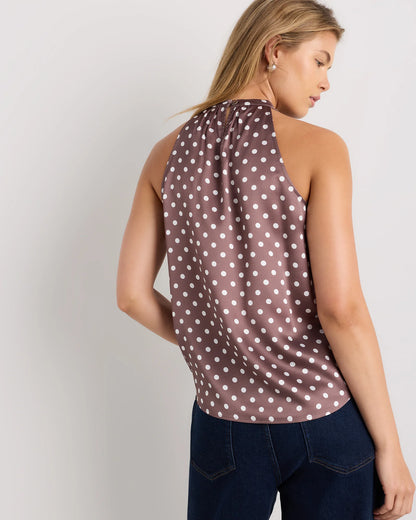 100% Washable Silk Halter Top - XS / Moonstone Blue