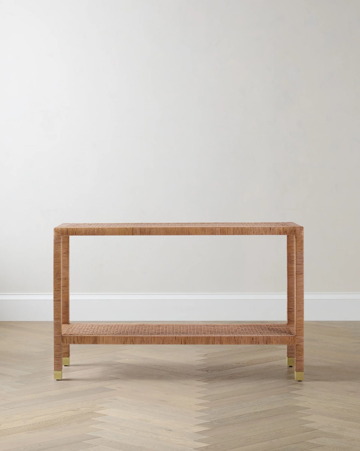 Handwoven Rattan Console Table - One Size / Natural