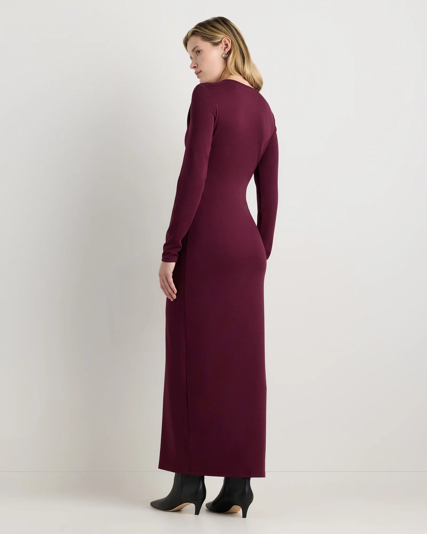 Long Sleeve Knit Maxi Dress - XS / Deep Navy