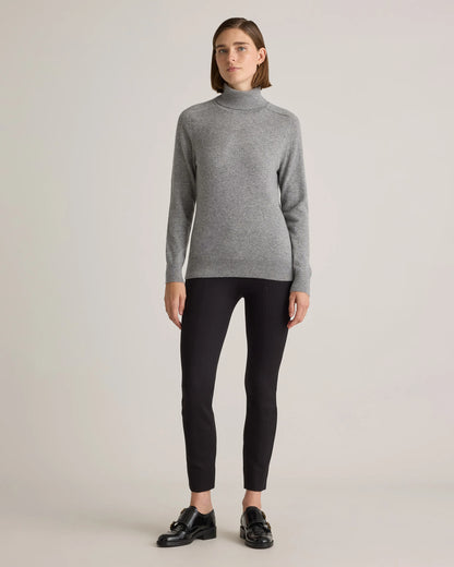Mongolian Cashmere Turtleneck Sweater - XS / Heather Grey