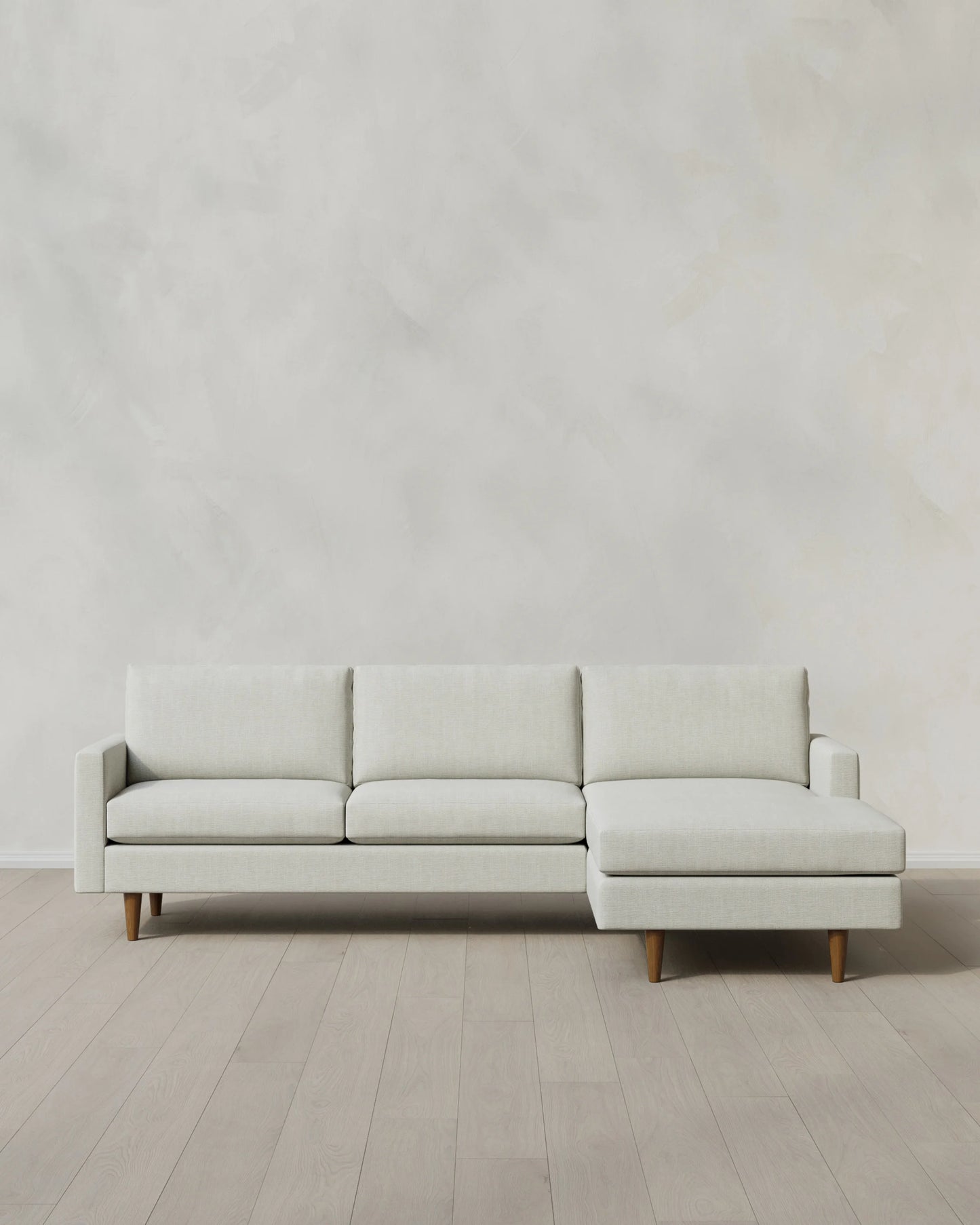 Atlas Midcentury Chaise Sectional in Performance Chenille Linen Blend - 106" Right Arm / Sorrell