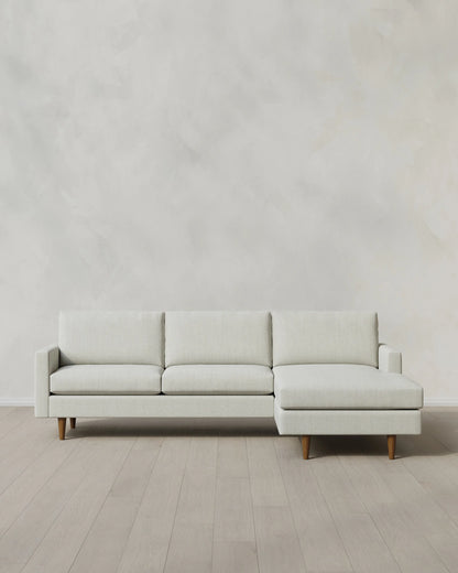 Atlas Midcentury Chaise Sectional in Performance Chenille Linen Blend - 106" Right Arm / Sorrell