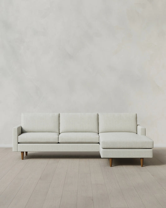 Atlas Midcentury Chaise Sectional in Performance Chenille Linen Blend - 106" Right Arm / Sorrell