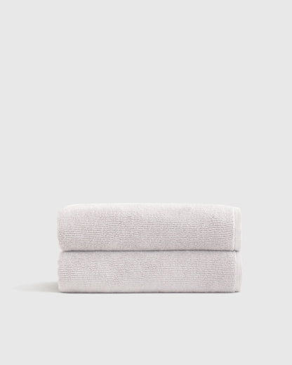 Turkish Ribbed Quick Dry Bath Towel (Set of 2) - One Size / Mineral