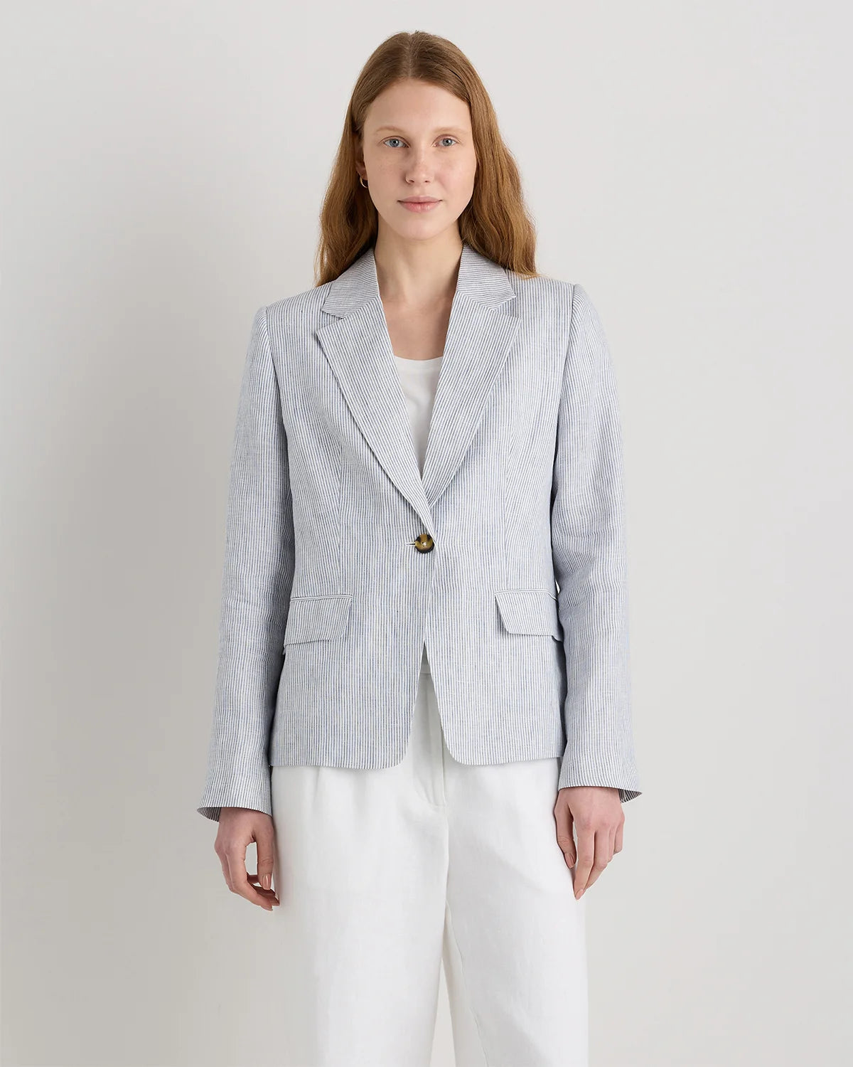 100% European Linen Structured Blazer - XS / French Blue