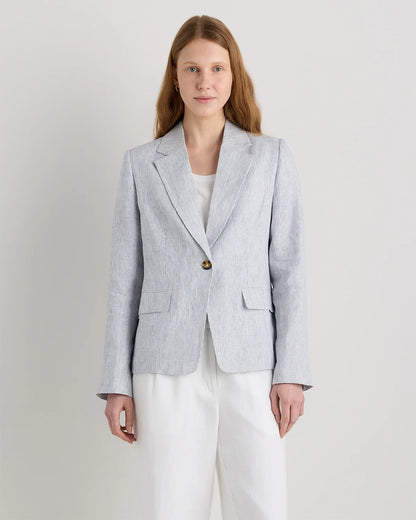 100% European Linen Structured Blazer - XS / French Blue