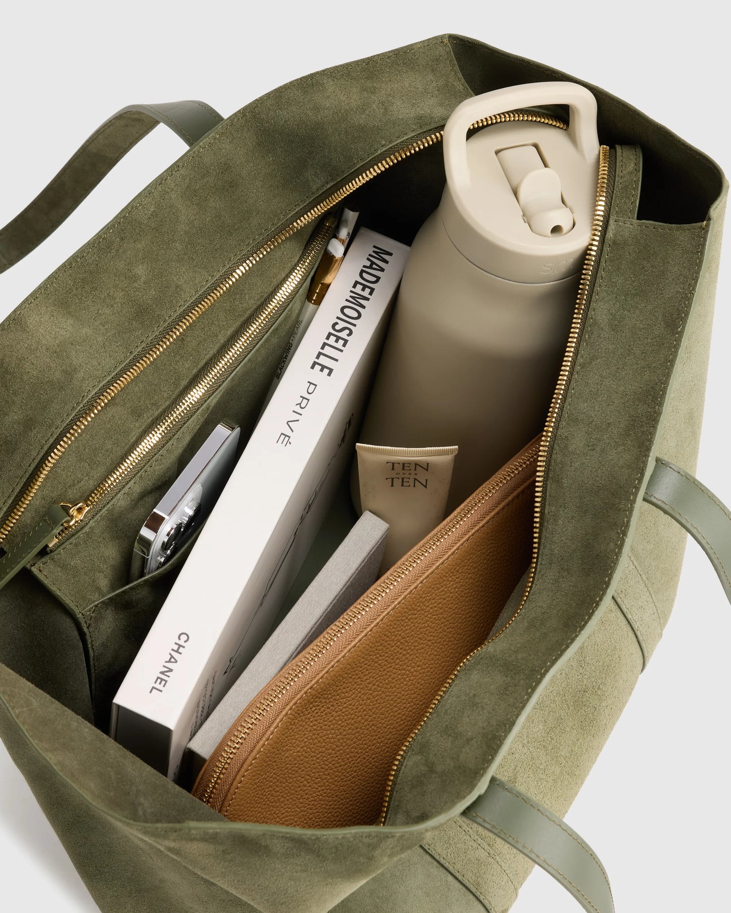 Italian Suede Everyday Tote - One Size / Whiskey
