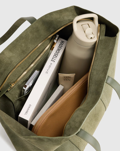 Italian Suede Everyday Tote - One Size / Whiskey