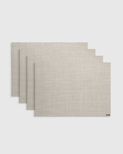 Basketweave Easy-Care Rectangular Placemat, Set of 4 by Chilewich - One Size / Celadon