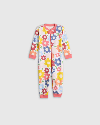 100% Organic Cotton One Piece Pajama - 0-3M / Navy Stripe